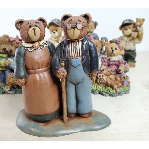 Teddies Teddy Bear Figurine Collection Lot of 11 Assorted Bears Situations - Picture 6 of 12